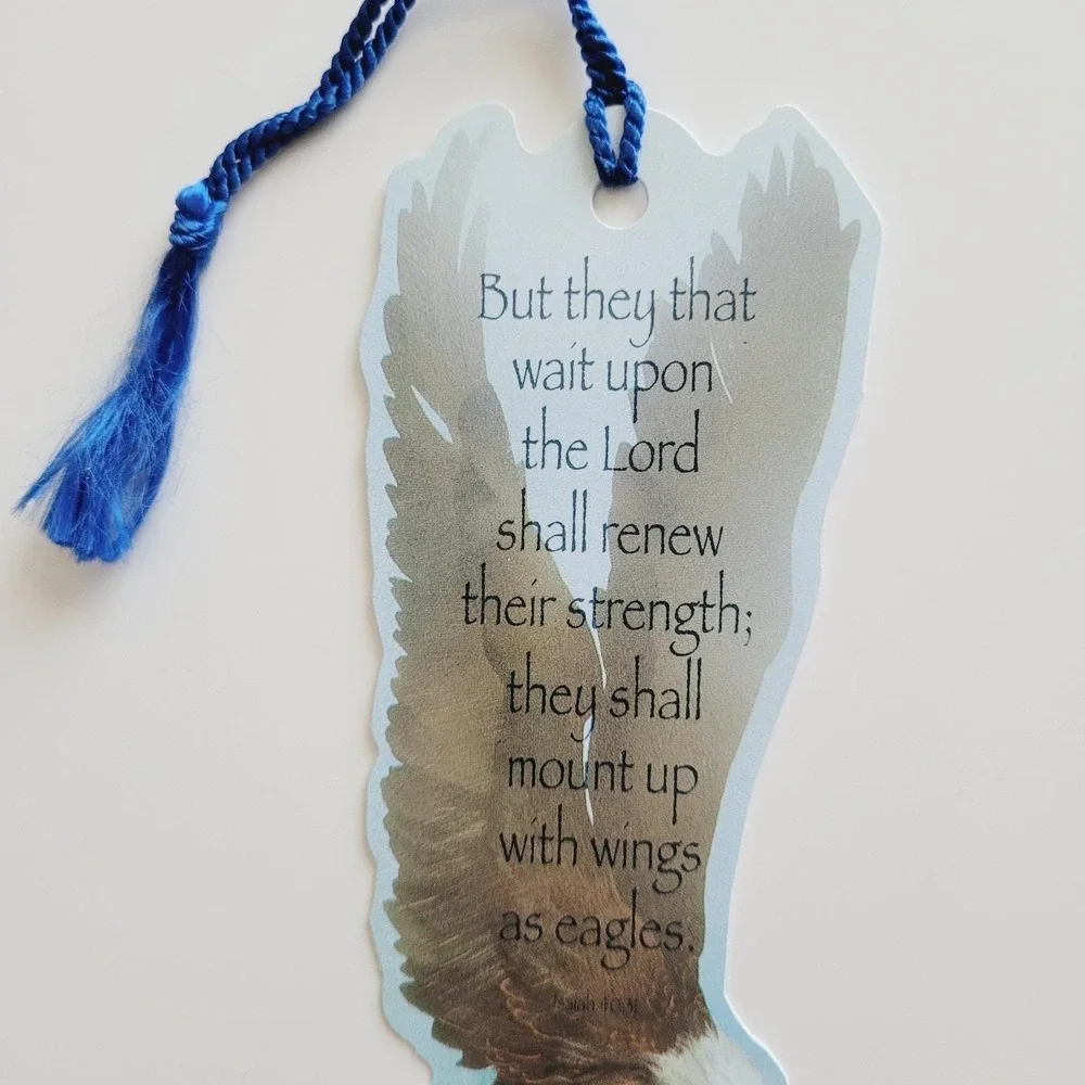 Vintage 90s Bald Eagle Bookmark Patriotic Lord Bible Isaiah 40 Dicksons BKM-1011